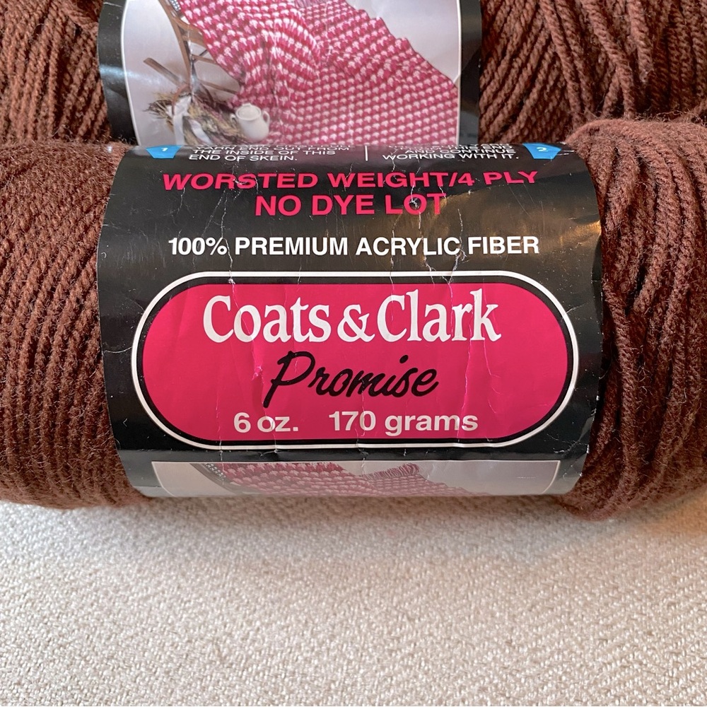 Coats & Clark Promise Yarn set of 3 Coffee color - Picture 2 of 5